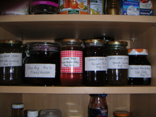 Preserves so far: A38 Sloe jam, upside down tomato chutney, Ikea bag pickled beetroot, Morrison's roundabout Sloe jelly, Liskeard Skate park Damson jam.